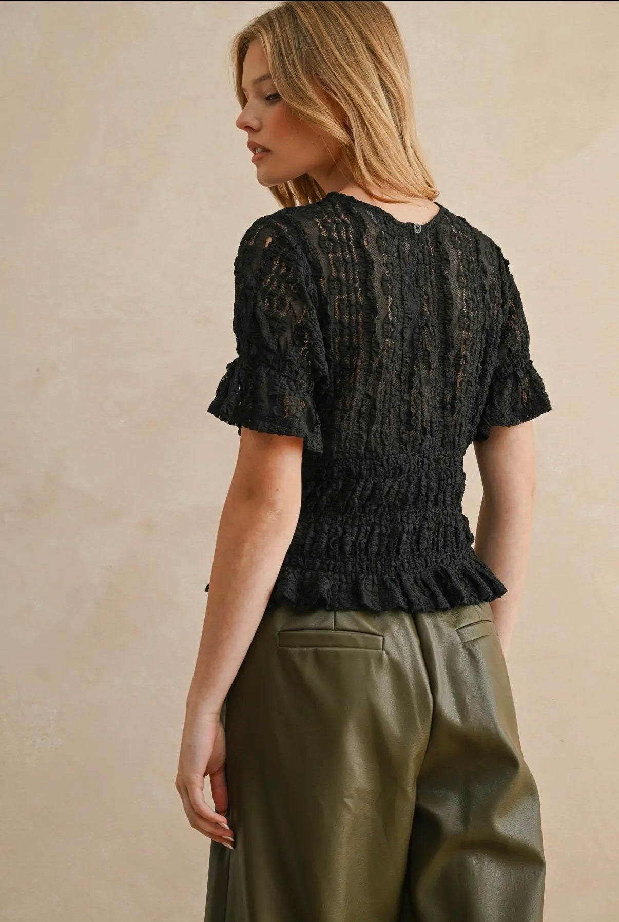 Short Sleeve Lace Blouse