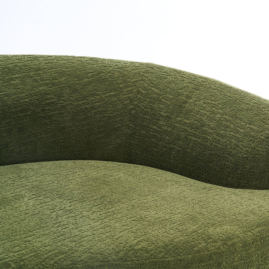 LY-025 110'' Forest Green Chenille Curved Modular Sofa