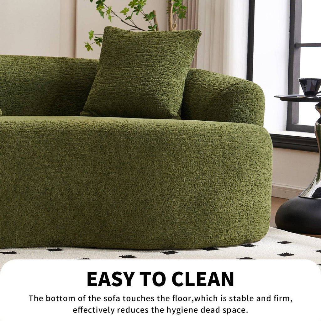 LY-025 110'' Forest Green Chenille Curved Modular Sofa