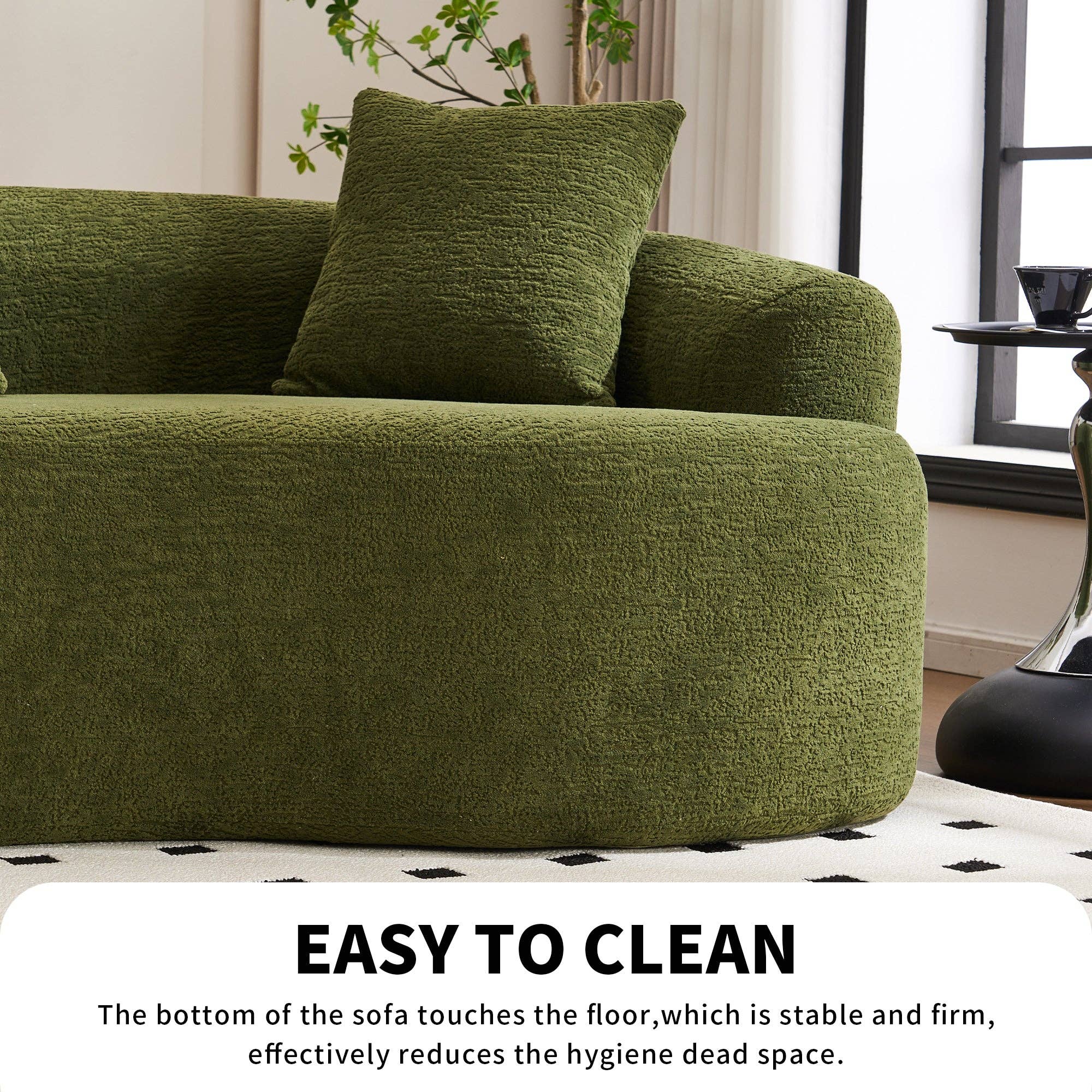 LY-025 110'' Forest Green Chenille Curved Modular Sofa